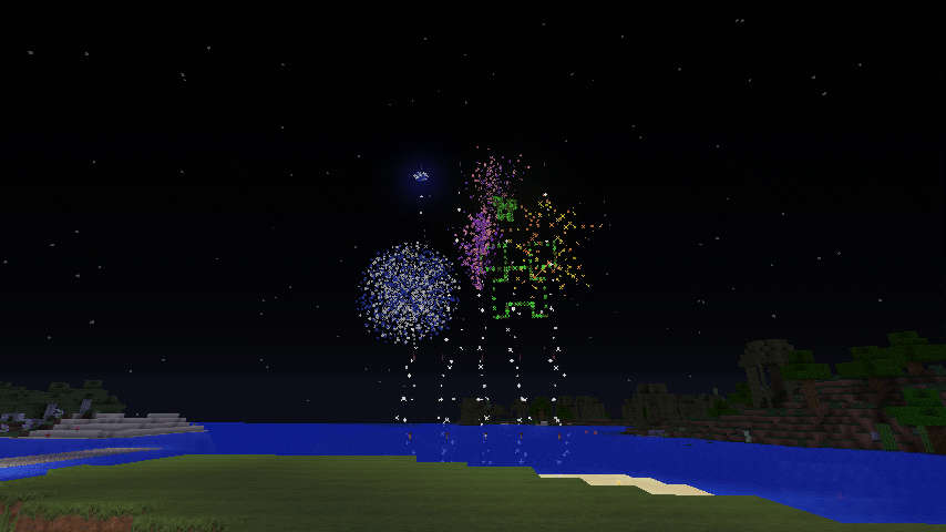 年の終わりを花火で祝ってみる 第84話 Minecraft ぽっぽブログ